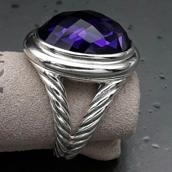 David Yurman SS Oval Ring Amethyst 12x17mm